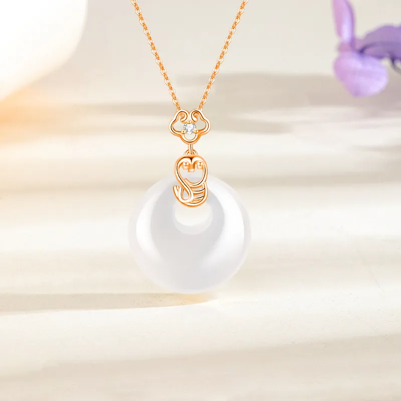 Emerald Dynasty Chalcedony Jade Necklaces Women's-1