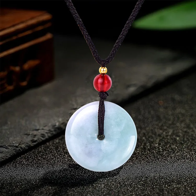 Emerald Dynasty Bean Type Jadeite Necklaces Unisex-3