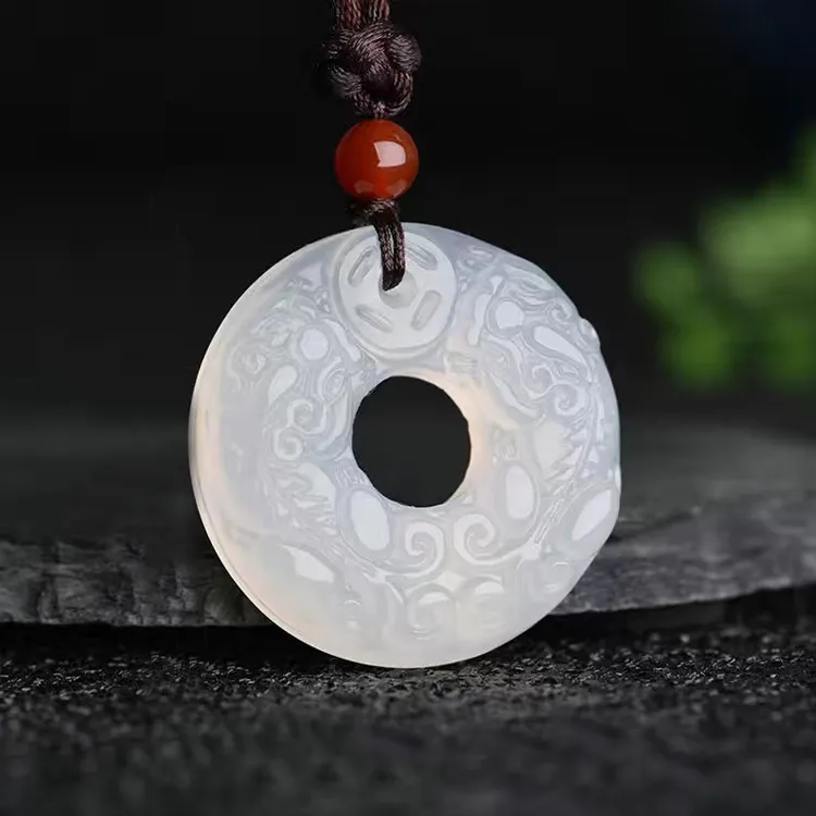 Emerald Dynasty Chalcedony Jade Necklaces Unisex-1