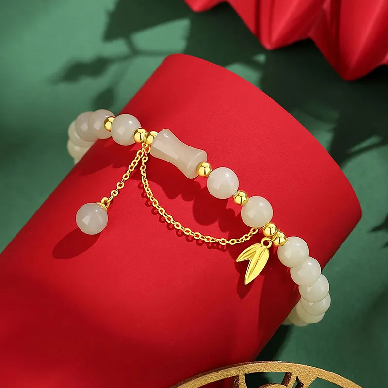 Emerald Dynasty Hetian Jade Bracelets White Jade/Pale Greenish White Jade Women's-3