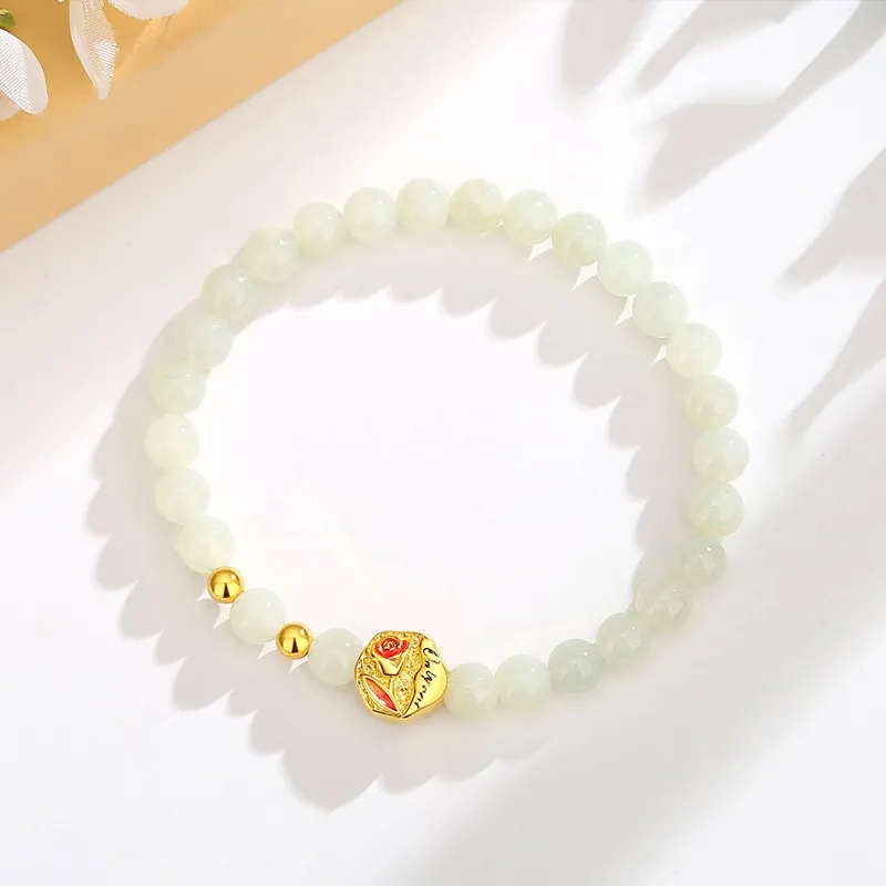 Emerald Dynasty Hetian Jade Bracelets White Jade/Pale Greenish White Jade Women's-2