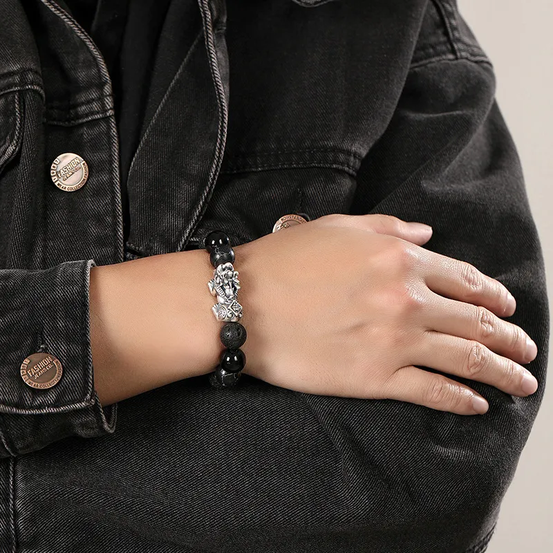 Emerald Dynasty Obsidian Bracelets Men's-3