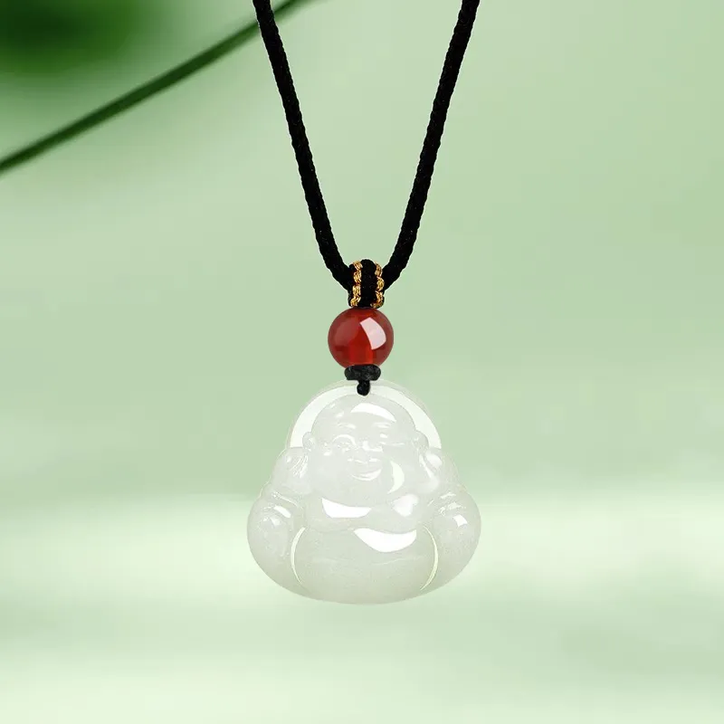 Emerald Dynasty Hetian Jade Necklaces White Jade/Pale Greenish White Jade Women's-2