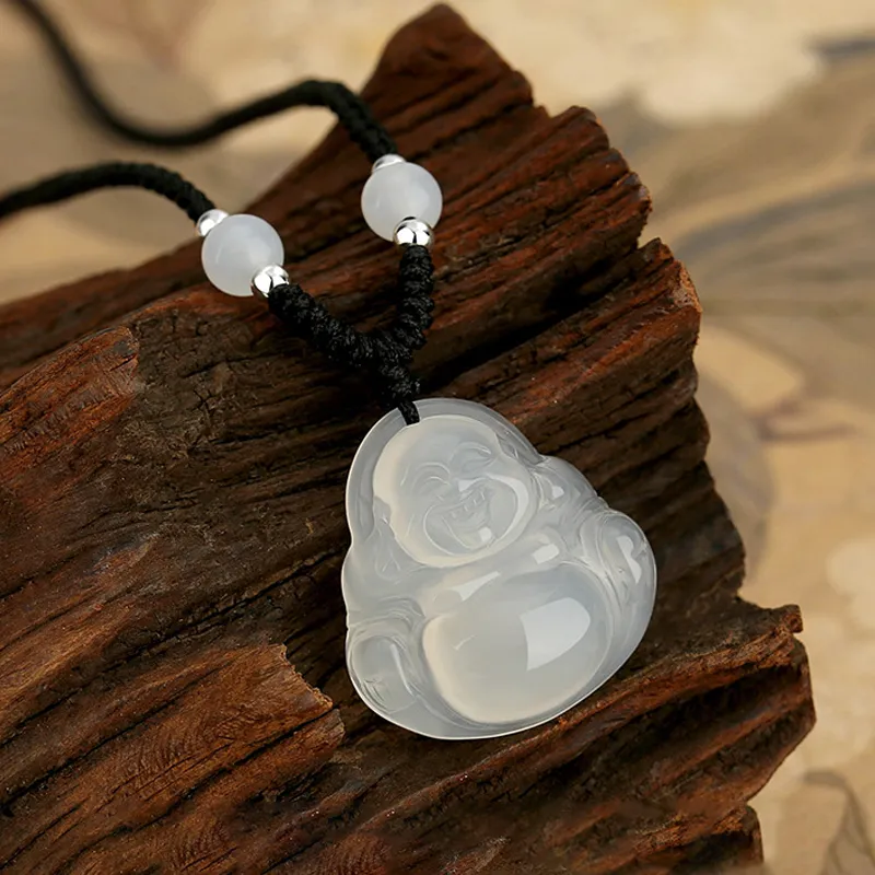 Emerald Dynasty Natural Chalcedony Necklaces Women's-5