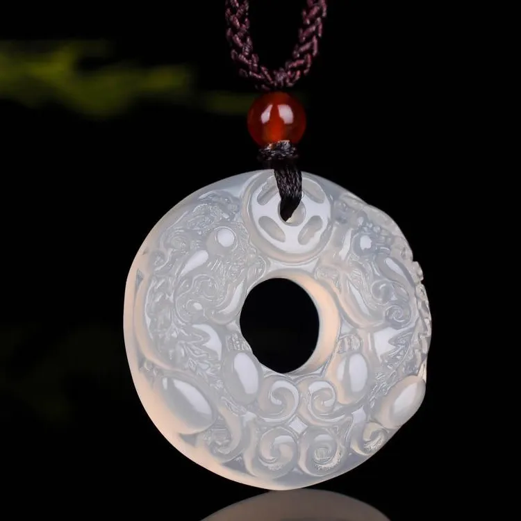 Emerald Dynasty Chalcedony Jade Necklaces Unisex-2