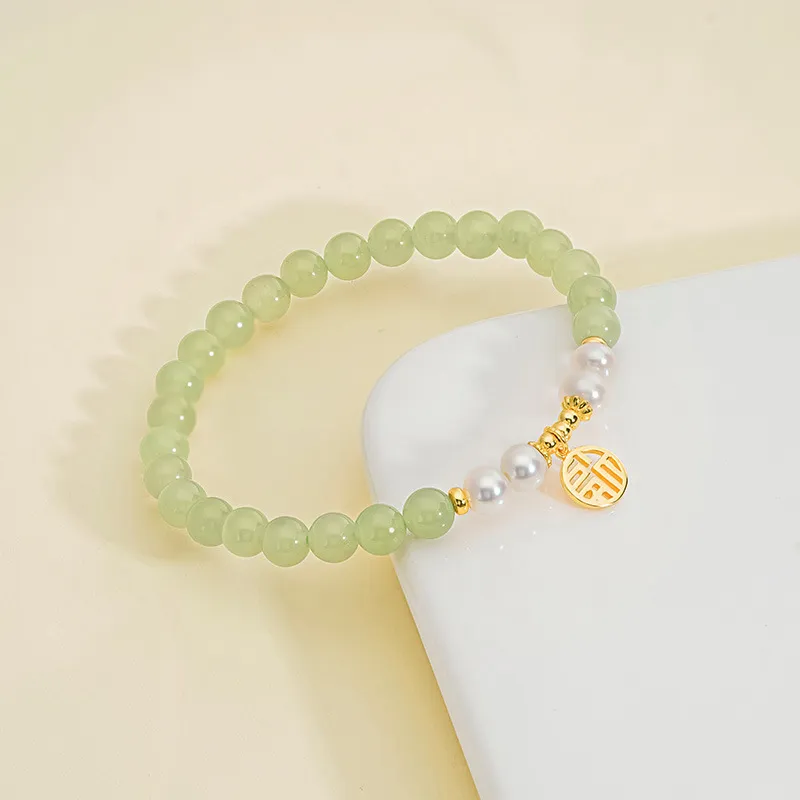 Emerald Dynasty Hetian Jade Bracelets White Jade/Pale Greenish White Jade Women's-2