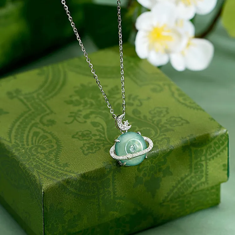 Emerald Dynasty Glutinous Jade Jadeite Necklaces Women's-5