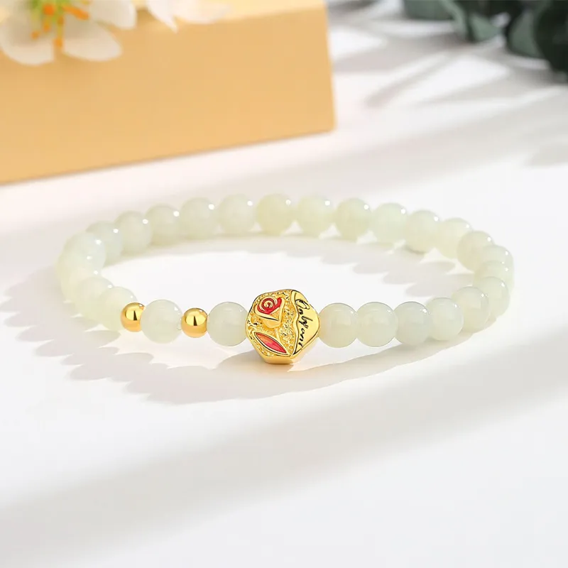 Emerald Dynasty Hetian Jade Bracelets White Jade/Pale Greenish White Jade Women's-3