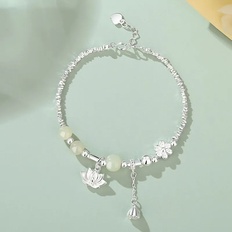 Emerald Dynasty Hetian Jade Bracelets White Jade/Pale Greenish White Jade Women's-3