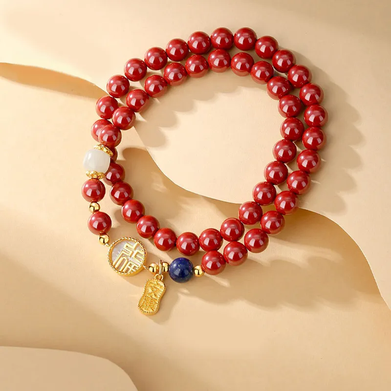 Emerald Dynasty Reconstructed Cinnabar Bracelets Women's-1