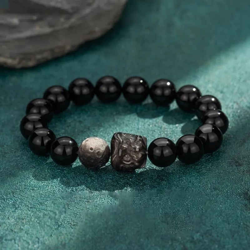 Emerald Dynasty Obsidian Bracelets Unisex-4