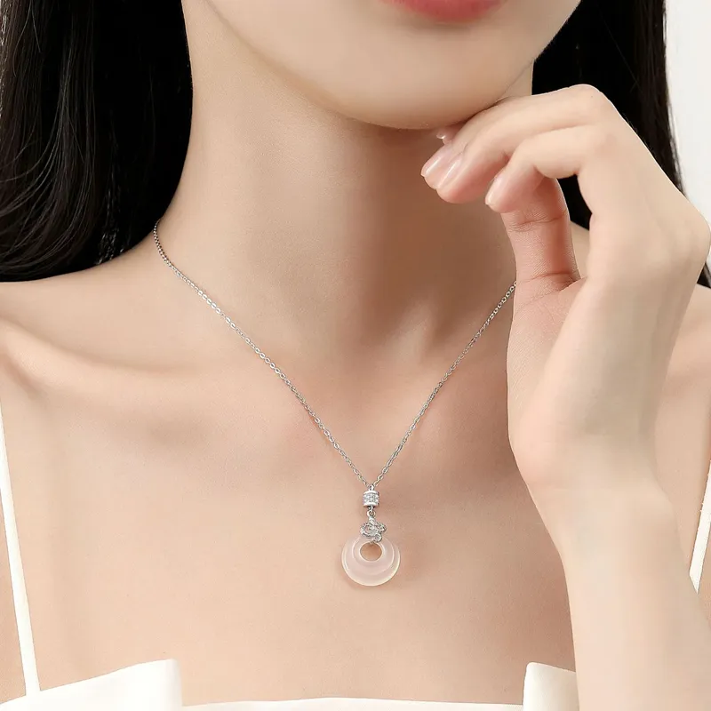 Emerald Dynasty Chalcedony Jade Necklaces Women's-3