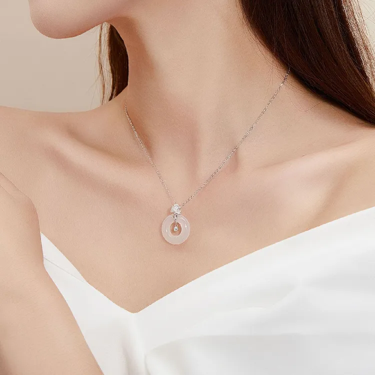 Emerald Dynasty Chalcedony Necklaces Women's-1