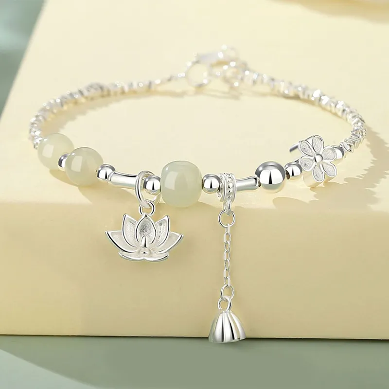 Emerald Dynasty Hetian Jade Bracelets White Jade/Pale Greenish White Jade Women's-1