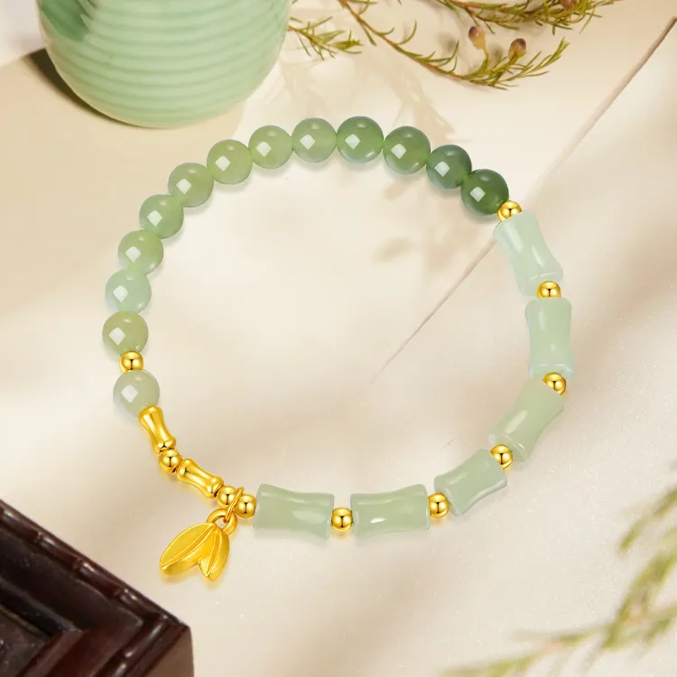 Emerald Dynasty Bracelets Pale Greenish White Jade Women's-2