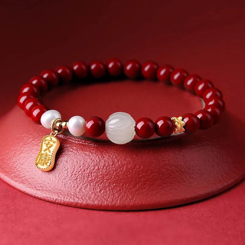 Emerald Dynasty Cinnabar Jade Bracelets Women's-3