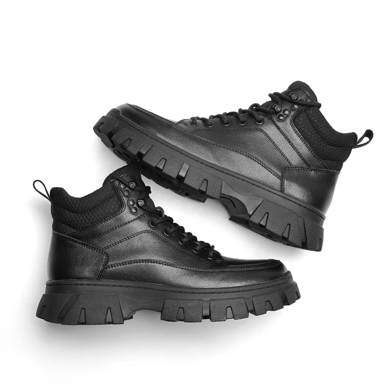 LUOGOKS Ankle Boots Men's Black-4