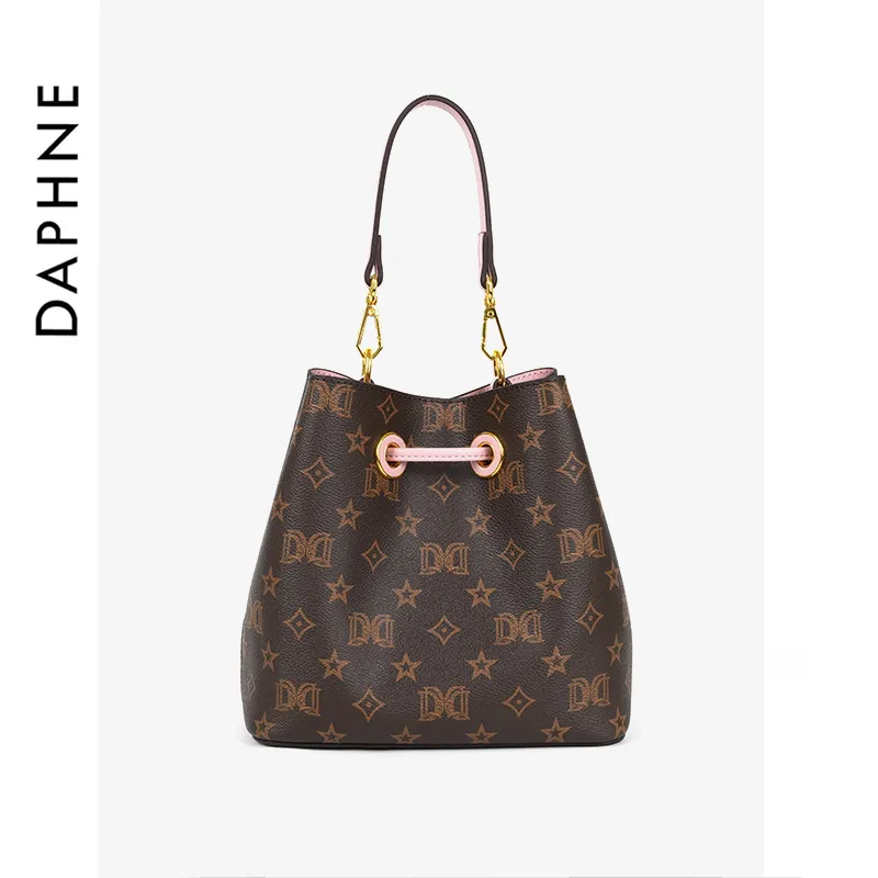 DAPHNE PVC Bucket Bag Handbag Regular Women's Pink/Coffee-3