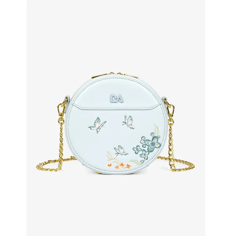 DAPHNE PU Small Round Bag Shoulder Bag Regular Women's Blue/White-2