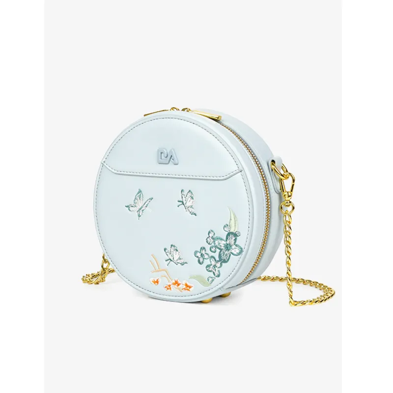 DAPHNE PU Small Round Bag Shoulder Bag Regular Women's Blue/White-3
