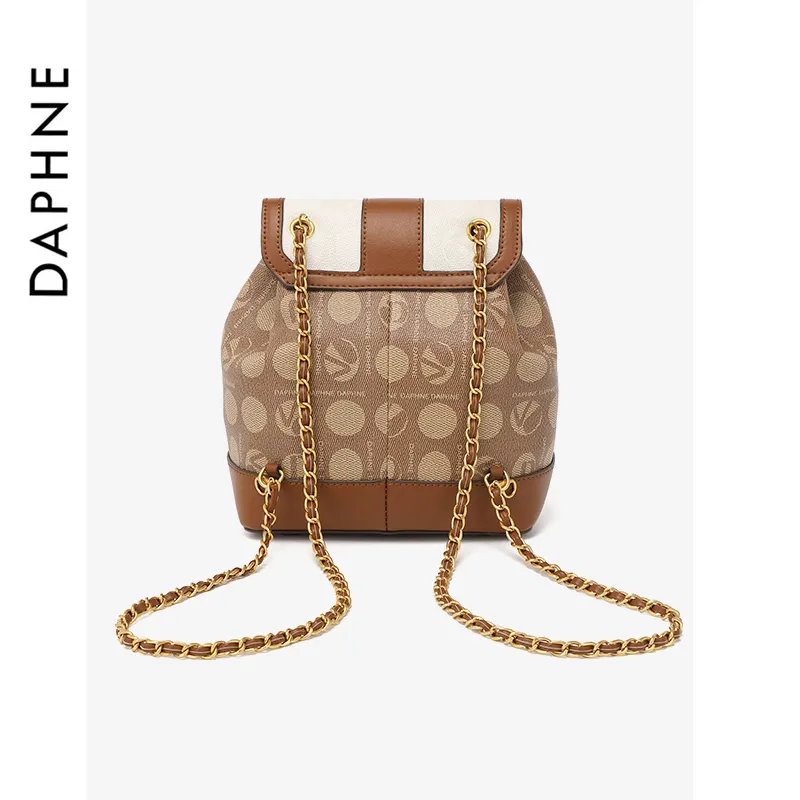 DAPHNE PU Backpack Regular Women's Brown & Apricot-3