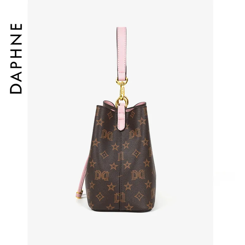 DAPHNE PVC Bucket Bag Handbag Regular Women's Pink/Coffee-2