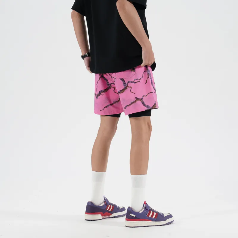 DNBH Dual Tone Collection Leopard Print Collection Casual Shorts Unisex-19