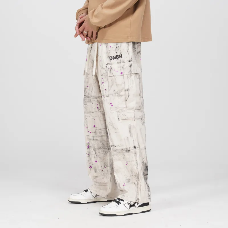 DNBH Casual Pants Unisex Mixed Flowers-3