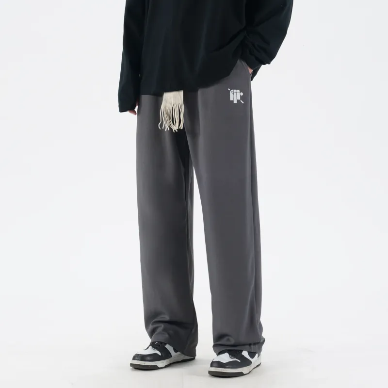 DNBH Straight Fit Knitted Fabric Sports Pants Unisex-4