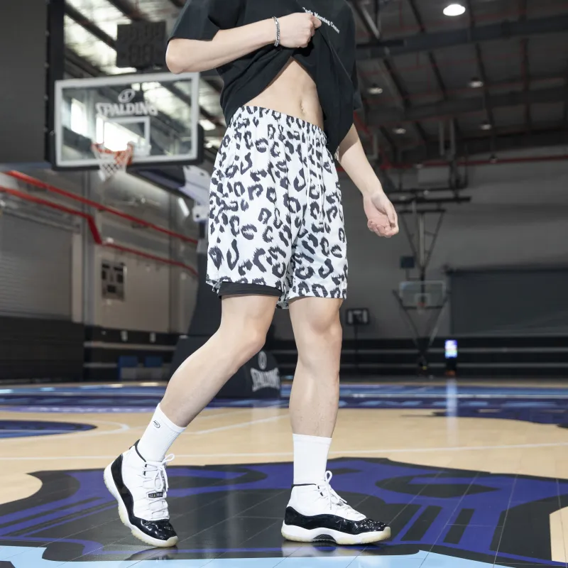 DNBH Dual Tone Collection Leopard Print Collection Casual Shorts Unisex-41