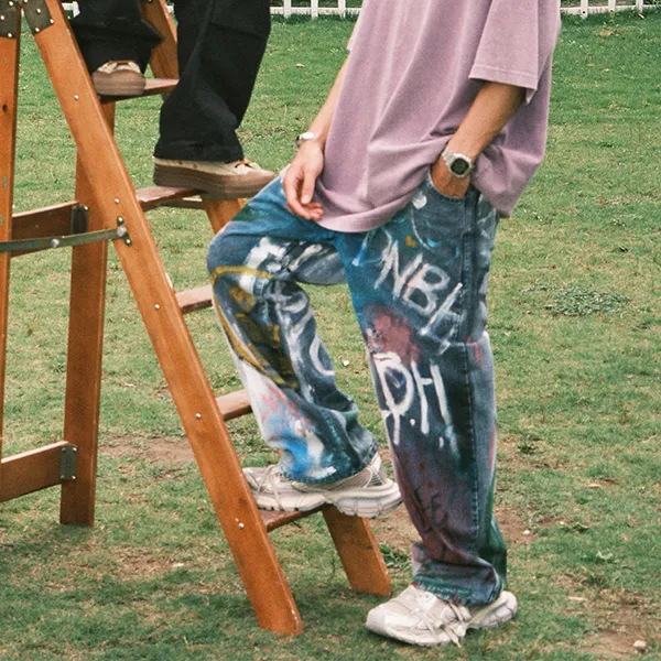 DNBH Jeans Unisex Mixed Flowers-3