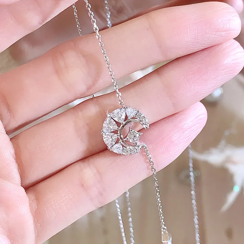 VEODO S925 Silver Necklaces Women's Silver-2