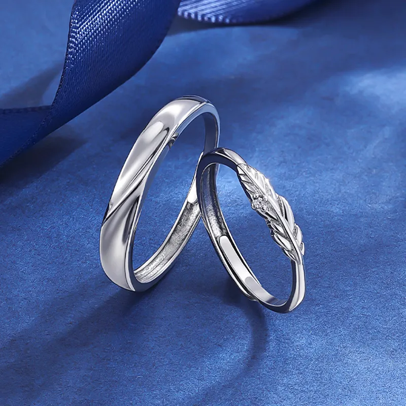 VEODO 925 Sterling Silver Rings Unisex Silver Anniversary Box Set-1