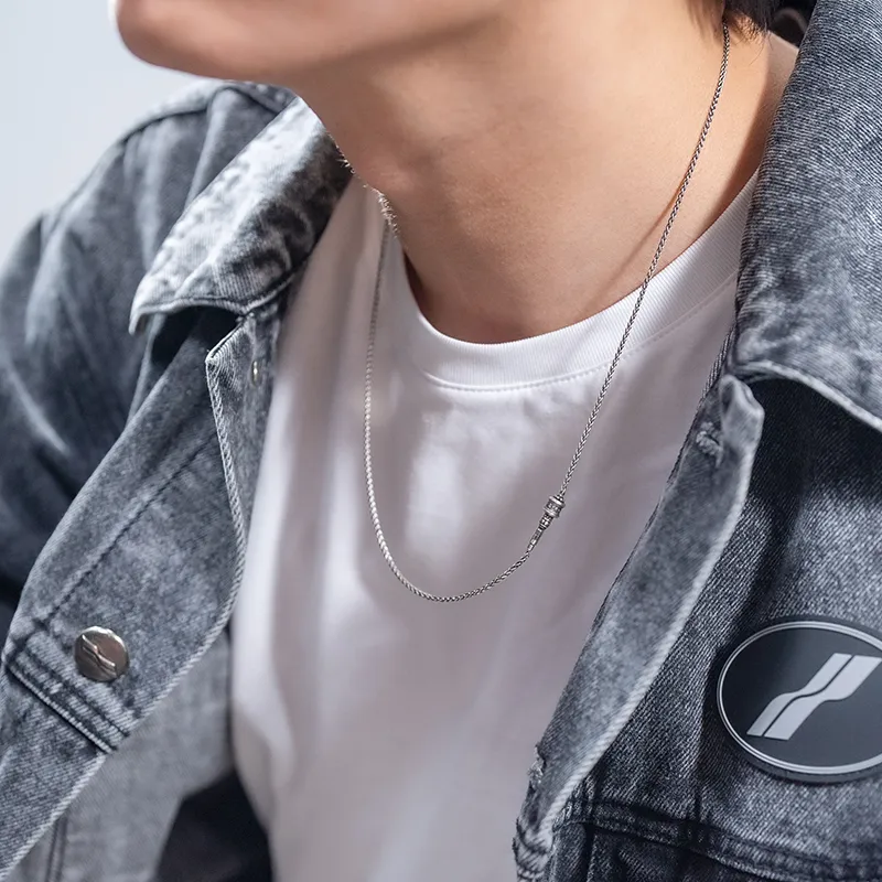 VEODO 925 Sterling Silver Necklaces Men's-4