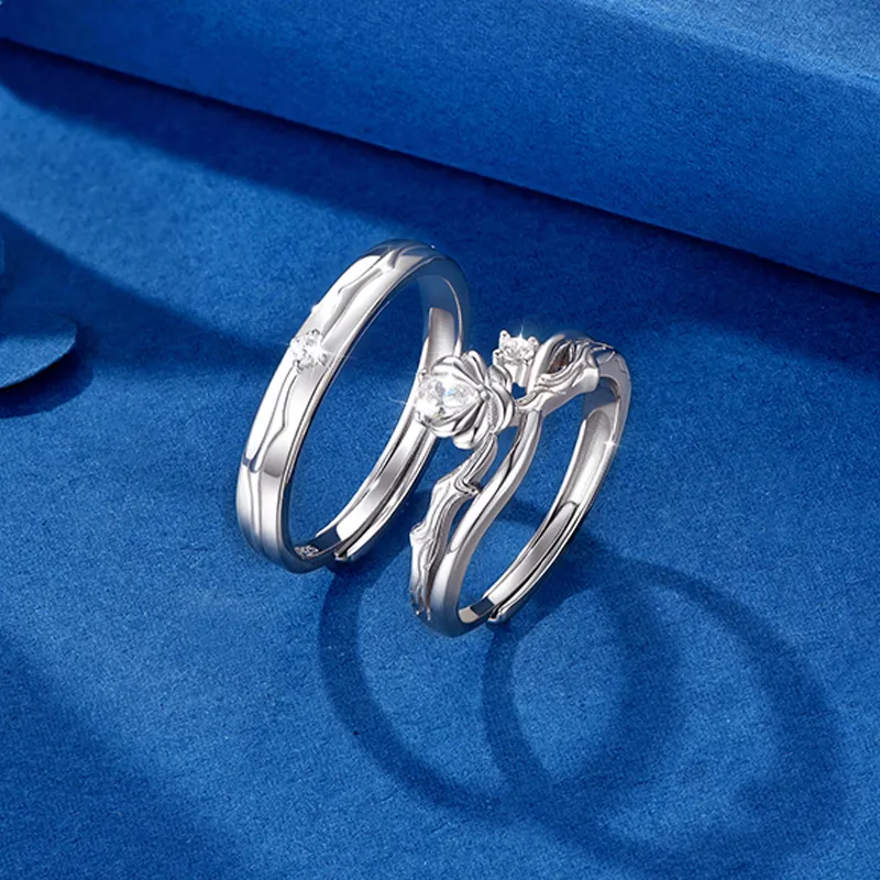 VEODO 925 Sterling Silver Rings Unisex-1