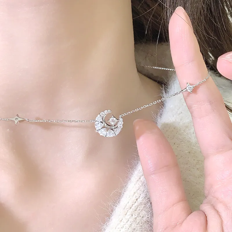 VEODO S925 Silver Necklaces Women's Silver-3