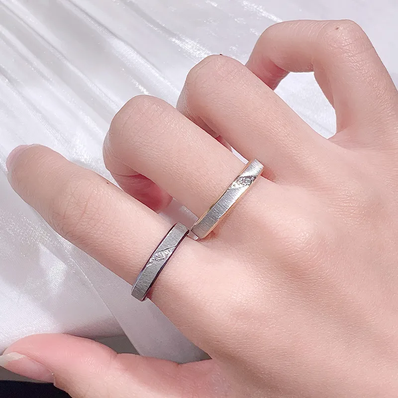VEODO Titanium Steel Rings Unisex Gold, Cerulean-4
