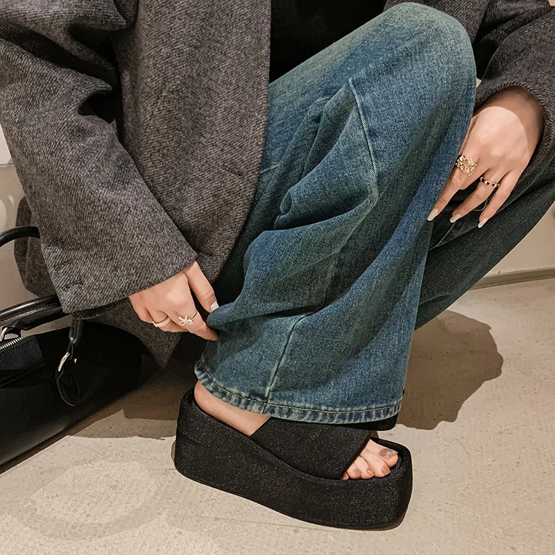 STARRO Slide Slippers Women's Black/Blue-5