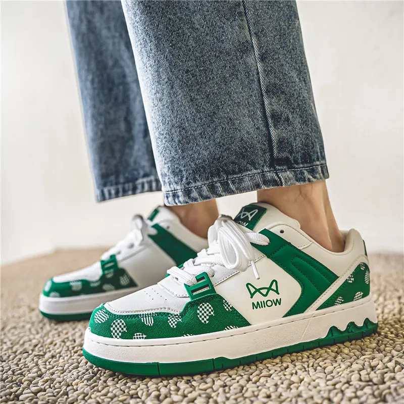 MIIOW Trend Party Series Coverage Anti-Slip Wear-Resistant Lightweight Breathable Low-Top Skateboard Shoes Unisex-35
