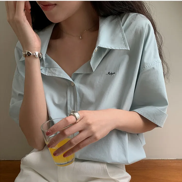 CHARM PICK Shirts Women's Blue-3
