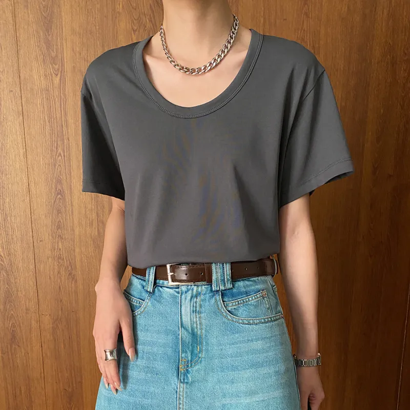 CHARM PICK T Shirt Women's Gray-5