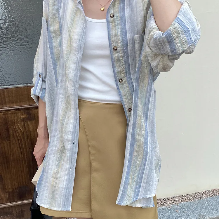 CHARM PICK Shirts Women's Blue-3