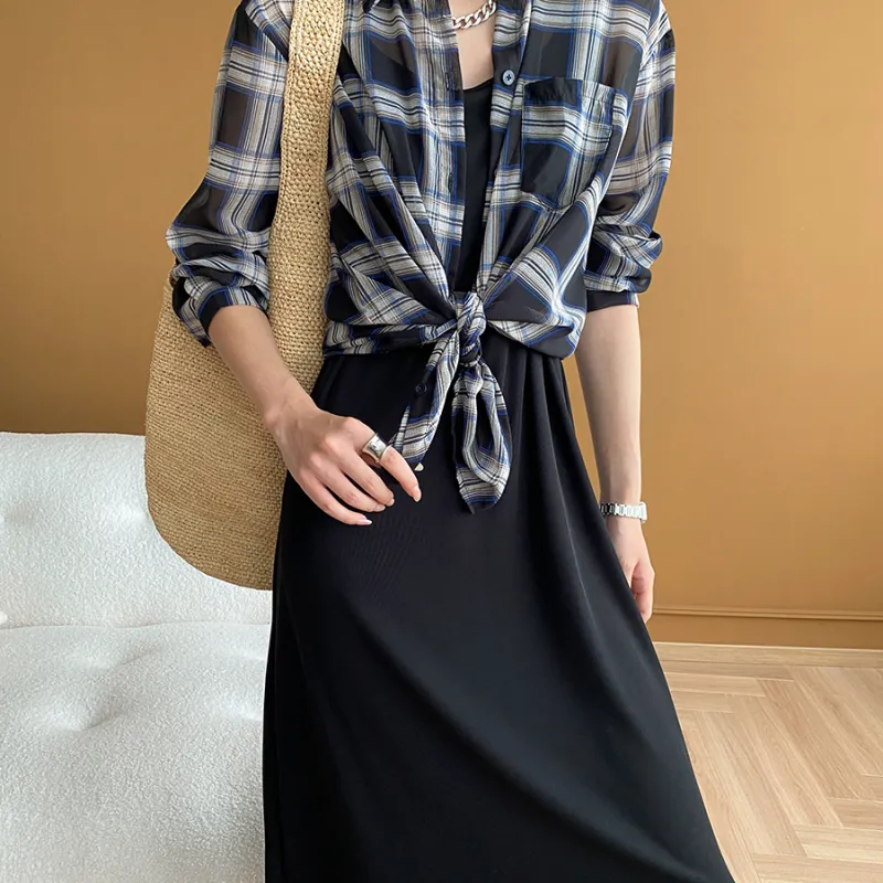 CHARM PICK Skirt Set Women's Blue-5