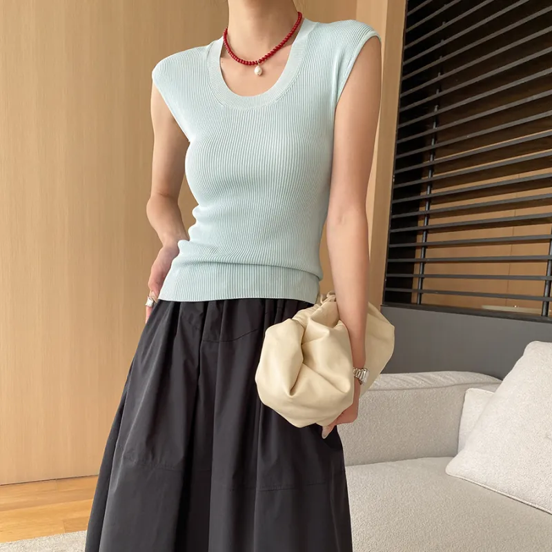 CHARM PICK Tank Top Women's Light Blue-5
