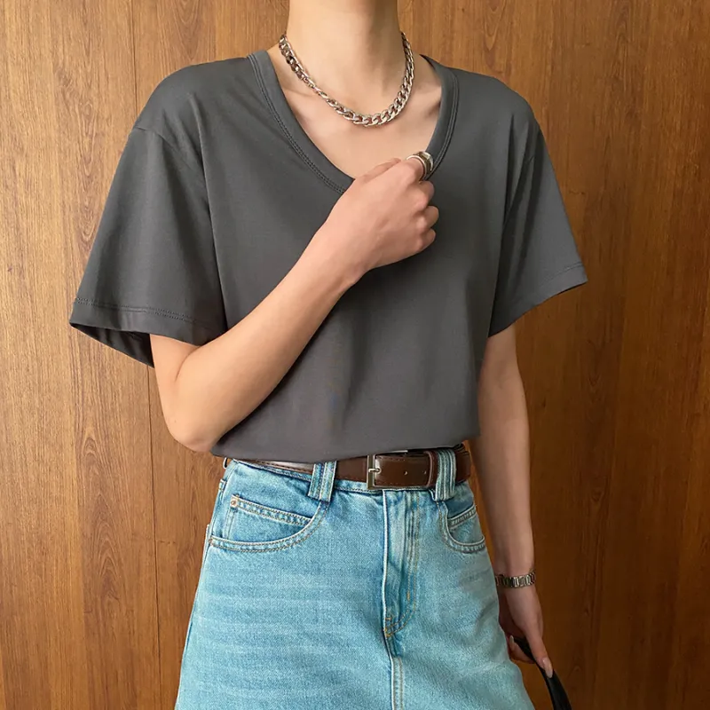 CHARM PICK T Shirt Women's Gray-6
