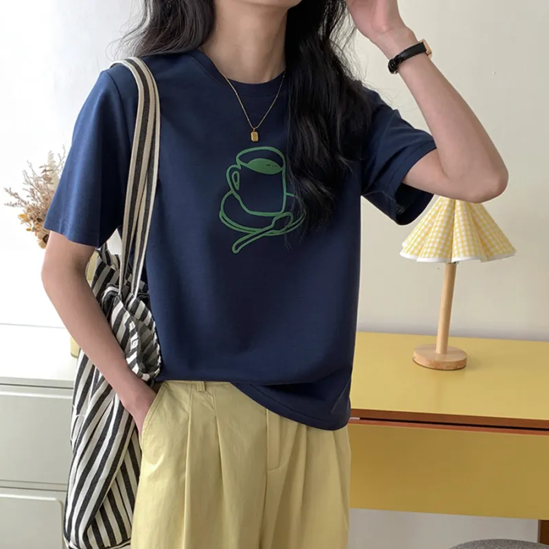 CHARM PICK T Shirt Women's Blue-4
