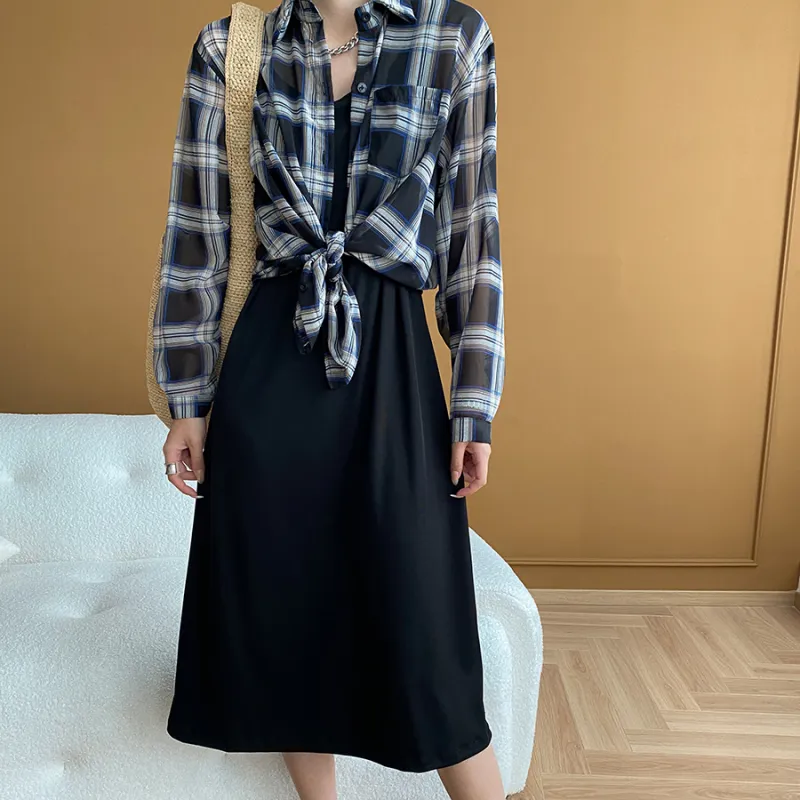 CHARM PICK Skirt Set Women's Blue-3
