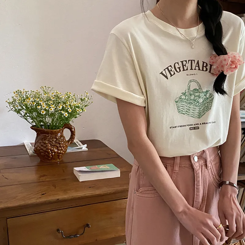 CHARM PICK T Shirt Women's Ivory-5