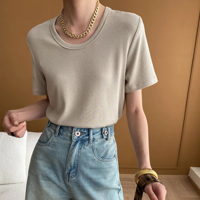 CHARM PICK T Shirt Women's Gray-3
