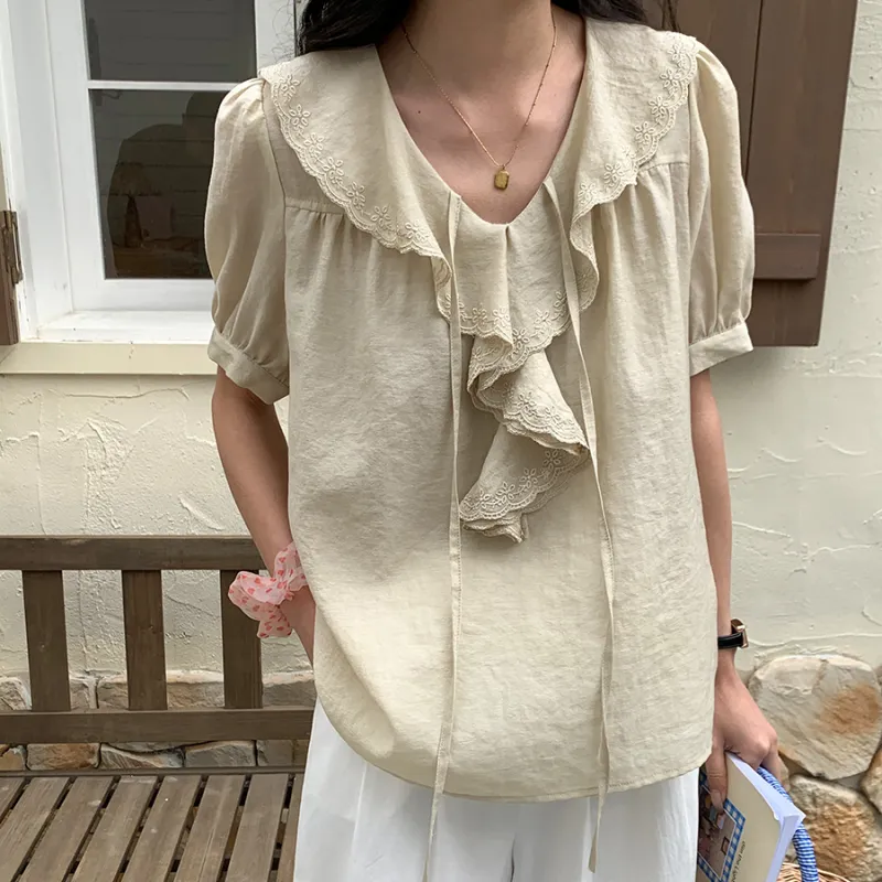 CHARM PICK Shirt Women's Apricot-2